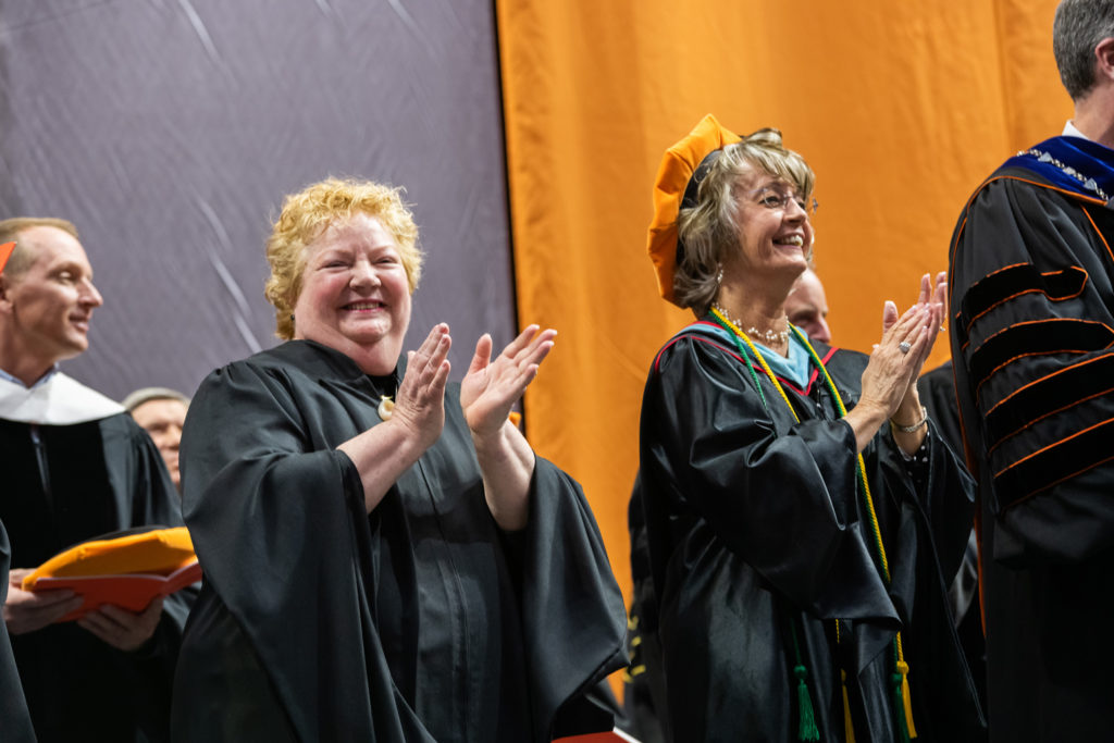 Marilyn Moran-Townsend and Sherrill L. Hamman celebrating the class of 2019