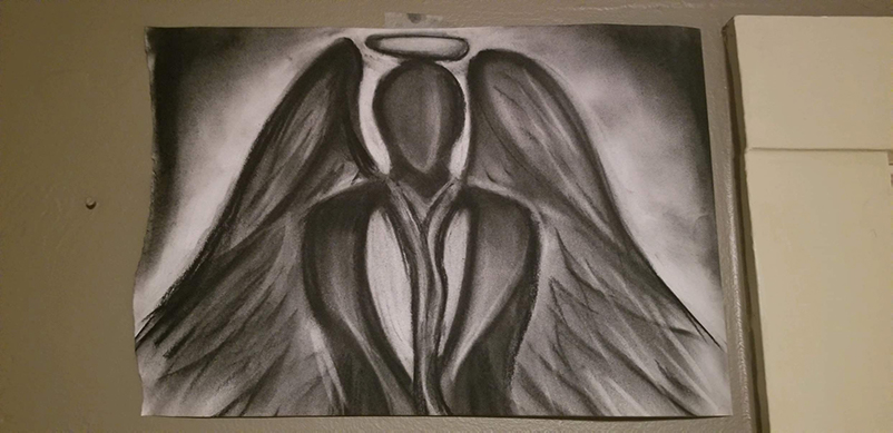 Drawing of an angel by Matt Brown
