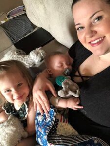 Susie Witte and her children relaxing at home