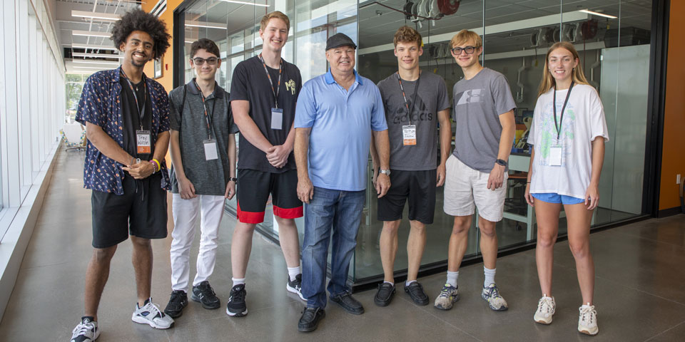 Al Unser Jr. touring Zollner with students
